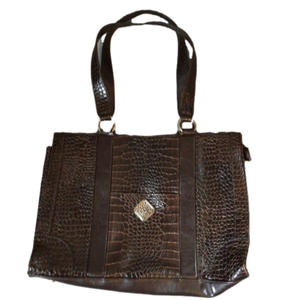 Coldwater Creek Brown Croc Shoulder Purse.